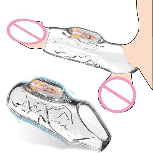 Soft Reusable Tpe Electric Silicone Sleeve  Male Delay Ejaculation Vibrating Cock Rings Penis Enlargement For Men