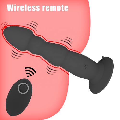 Wholesale 10 Modes Vibrating Suction Cup Plugs Anal Beads  Butt Plug Vibrator For Woman Man