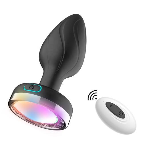 Wholesale Remote Control 10-mode Led Vibration Light Anal Plug  Vibrating Butt Beads